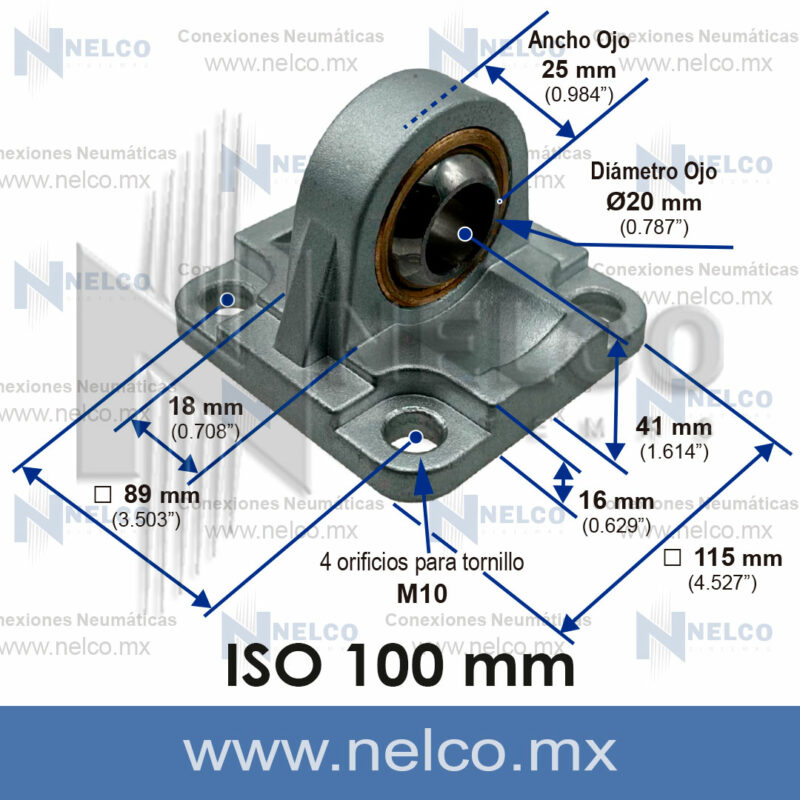 Clevis Articulada Rotula De Ojo Para Cilindro Neumatico 100 Mm ISO