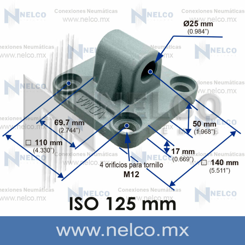 Clevis Simple Para Cilindro Neumatico Mm Iso Accesorio De Soporte