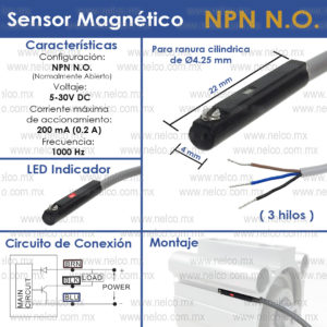 NPN SENSOR CILINDRO NEUMATICO COMPACTO 07N CDQ ADQ MGPM CXS