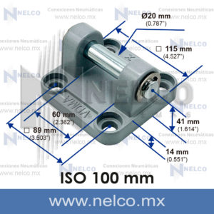 CLEVIS DOBLE 100 MM CILINDRO NEUMATICO 4 PULGADAS DOBLE OREJA MONTAJE TRASERO DE PISTON NEUMATICO TIPO CUADRADO EN MONTERREY