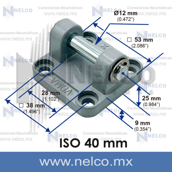 CLEVIS DOBLE 40 MM PARA CILINDRO NEUMATICO ISO 6431 15552